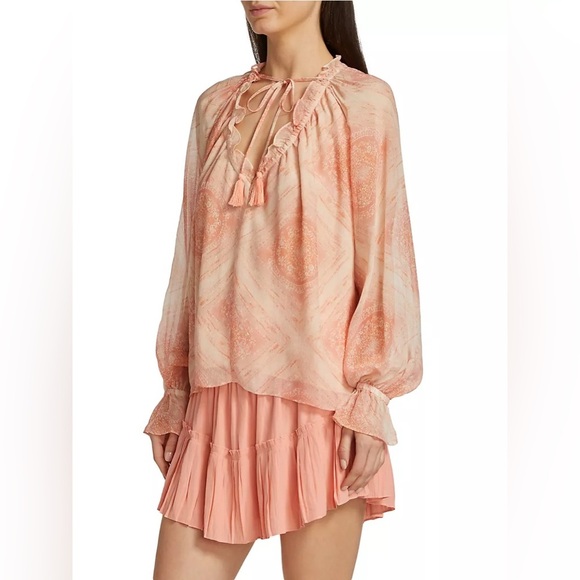 EUC Ramy Brook Lorraine Geometric Silk Blouse - Picture 3 of 11